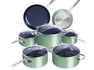 Nuwave Healthy Duralon Blue Ceramic Nonstick Cookware Set