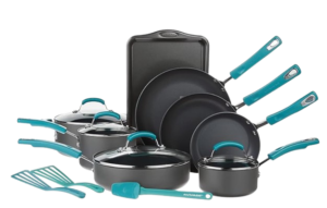 Rachael Ray Classic Brights Hard Anodized Nonstick Cookware Pots and Pans Set